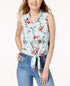 Juniors' Tie-Front Blouse